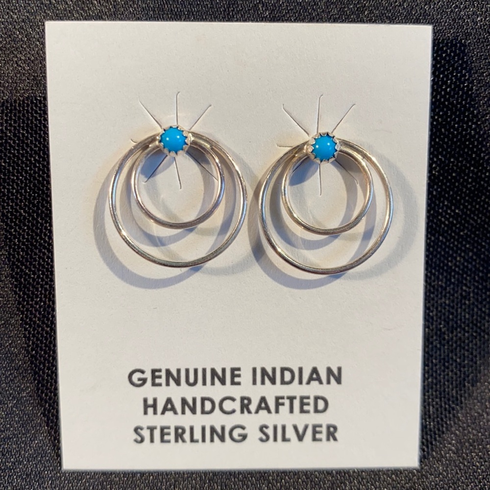 Native American Sterling Silver Turquoise Earrings